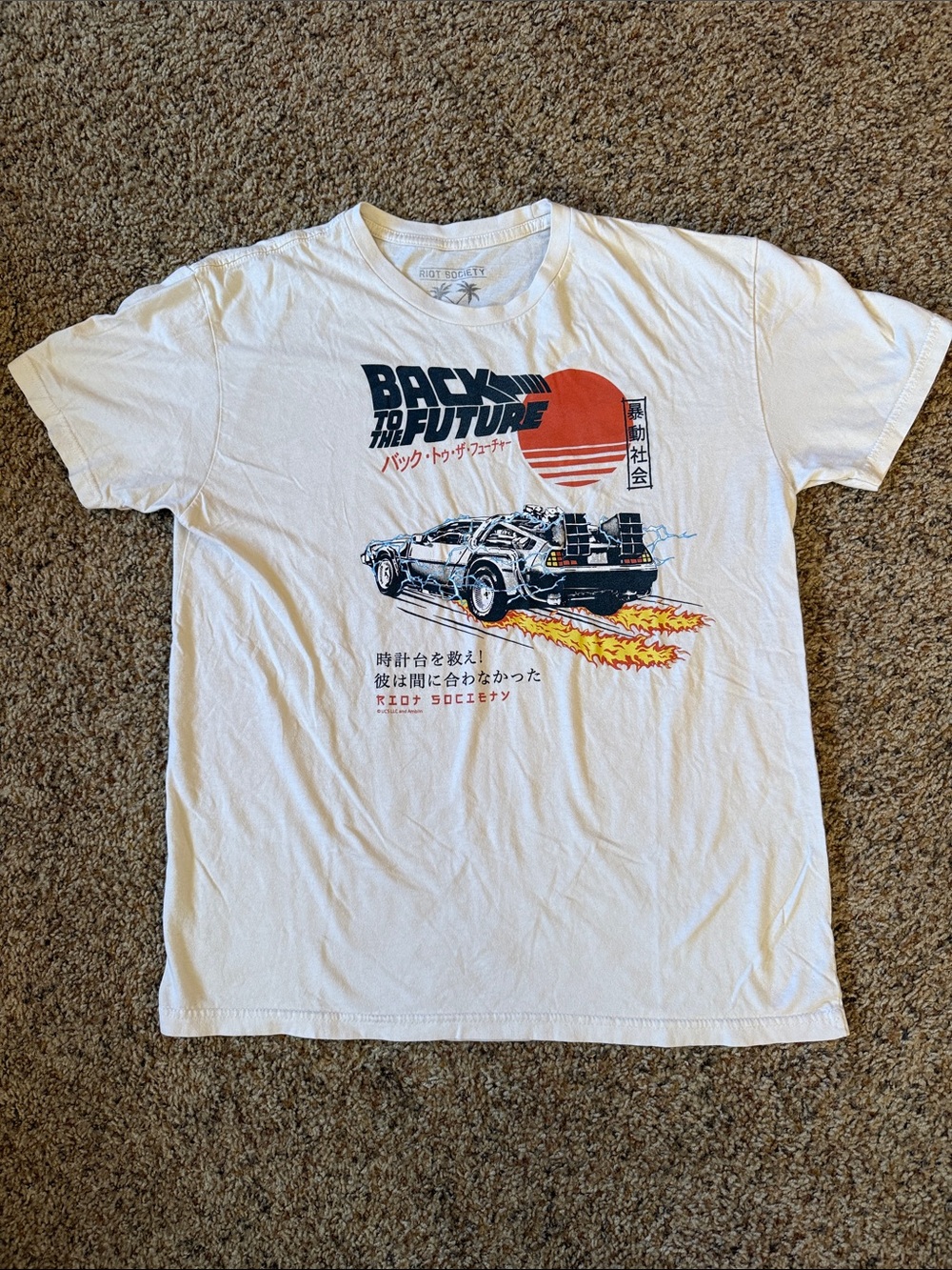 Riot Society White Back to the Future DeLorean Graphic Tee